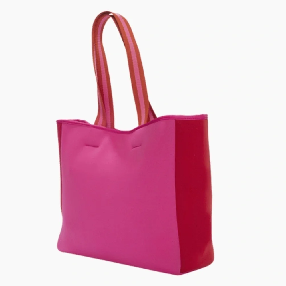 NEW Summersalt Neoprene Tote in Vibrant Pink and Red